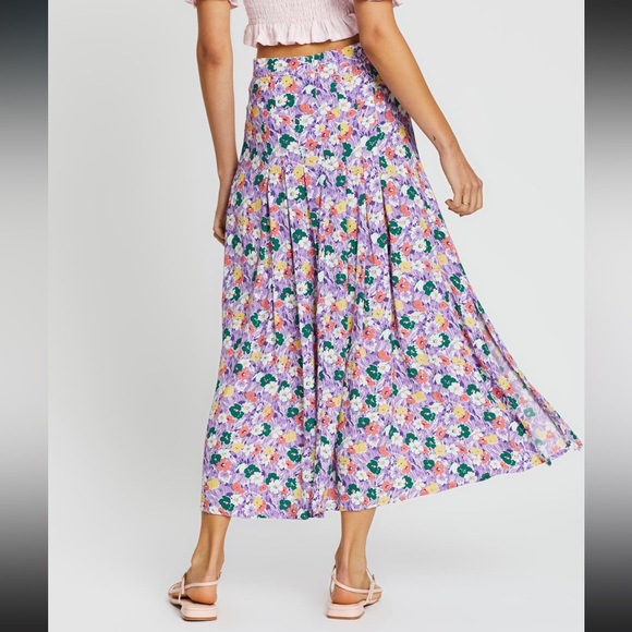 FAITHFULL the Brand RARE Cuesta Midi Skirt in Nefeli Print - Size 10 - Picture 10 of 15